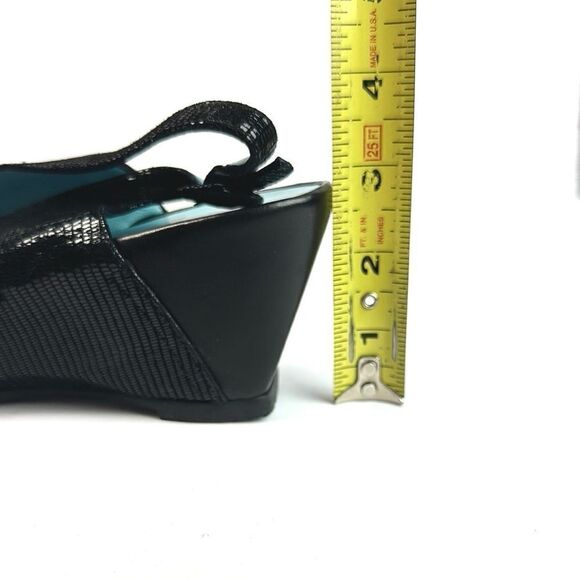 NWOB Thierry Rabotin Wedge Sandals Black Leather Slingback Italy 40 US 9,5 - Picture 13 of 15
